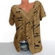 thumbnail image 3 of Blusas de Manga Corta para las Mujeres con Cuello en V Impreso Suéter Casual Top, Blusas para las Mujeres Casual, 3 of 4