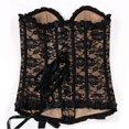 thumbnail image 4 of Women Back Satin Boned Corset Bustier G String Body Size, 4 of 8
