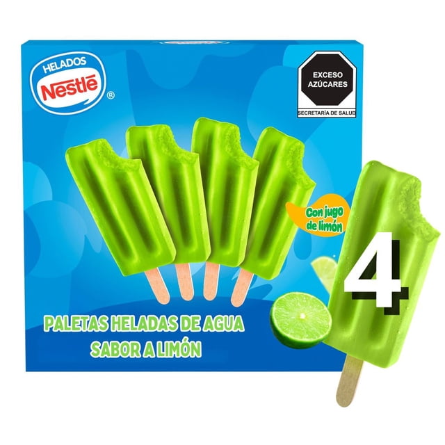 Multipack de Paletas Heladas de Agua Nestlé sabor Limón 4 pzas 332 g