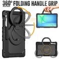 thumbnail image 5 of ELEHOLD Rugged Case for  Samsung Galaxy Tab S10 FEplus/FE+ 2025 Three-Layer Protection with Screen Protector Portable Folding Handle Grip 360° Rotating Kickstand Bracket Shockproof Cover,Black, 5 of 8