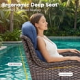 thumbnail image 4 of POCASSY 3PCS Outdoor Swivel Chair Set with Side Table, All Weather Wicker Patio Swivel Chairs with 2-tier Side Table for Porch Garden Balcony - Blue, 4 of 18