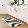 thumbnail image 7 of iOhouze Outdoor Rug Black and Beige Striped Porch Rug 2x4.3 ft Farmhouse Outdoor Doormats Front Door Rug Striped Runner Rug for Front Door Porch Patio Hallway, 7 of 7