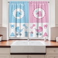 thumbnail image 2 of Gender Reveal Curtains 2 Panels Set, Elephants Girl Boy Kids Newborn Composition with Baby Shower Icons, Window Drapes for Living Room Bedroom, 55W X 39L Inches, Pale Pink and Blue, by Ambesonne, 2 of 3