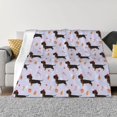 thumbnail image 3 of Throw Blanket for Couch, Dachshund Dog Puppy No.1026 Super Soft Fuzzy Comfy Warm Throw Blanket, Cuteness Lightweight Cozy Plush Flannel Blanket & Throws for Sofa and Bed All Season, 3 of 5