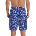 thumbnail image 4 of Lsque Blue Skull Flower Mens Sleep Pajama Shorts,Short Pajama Pants, Cotton Ultra-Soft Knit-Small, 4 of 9