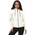 thumbnail image 4 of KVE Women's Faux Leather Jacket Waterproof Motorcycle Bomber Jacket Vintage PU Moto Biker Coat Beige XX-Large, 4 of 9