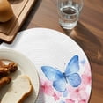 thumbnail image 4 of Round Placemats Blue Butterfly 15 inch Set of 6 Table Mats for Dining Table Watercolor Pink Flowers Heat Resistant Non-Slip Kitchen & Home Decorative Place Mat Set, 4 of 8