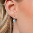 thumbnail image 3 of Gem Stone King 2.00 Ct Round Swiss Blue Topaz 14K White Gold Gemstone Birthstone Earrings, 3 of 6