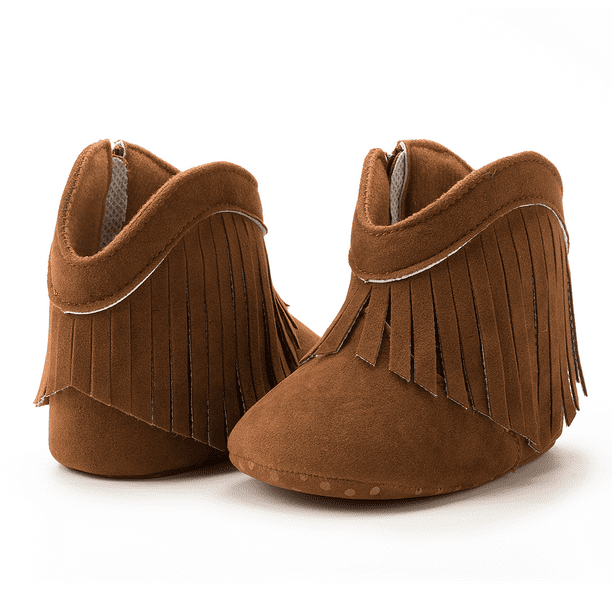 Meckior Baby Girls Boys Boots Infant Cowboy Tassel Booties Newborn