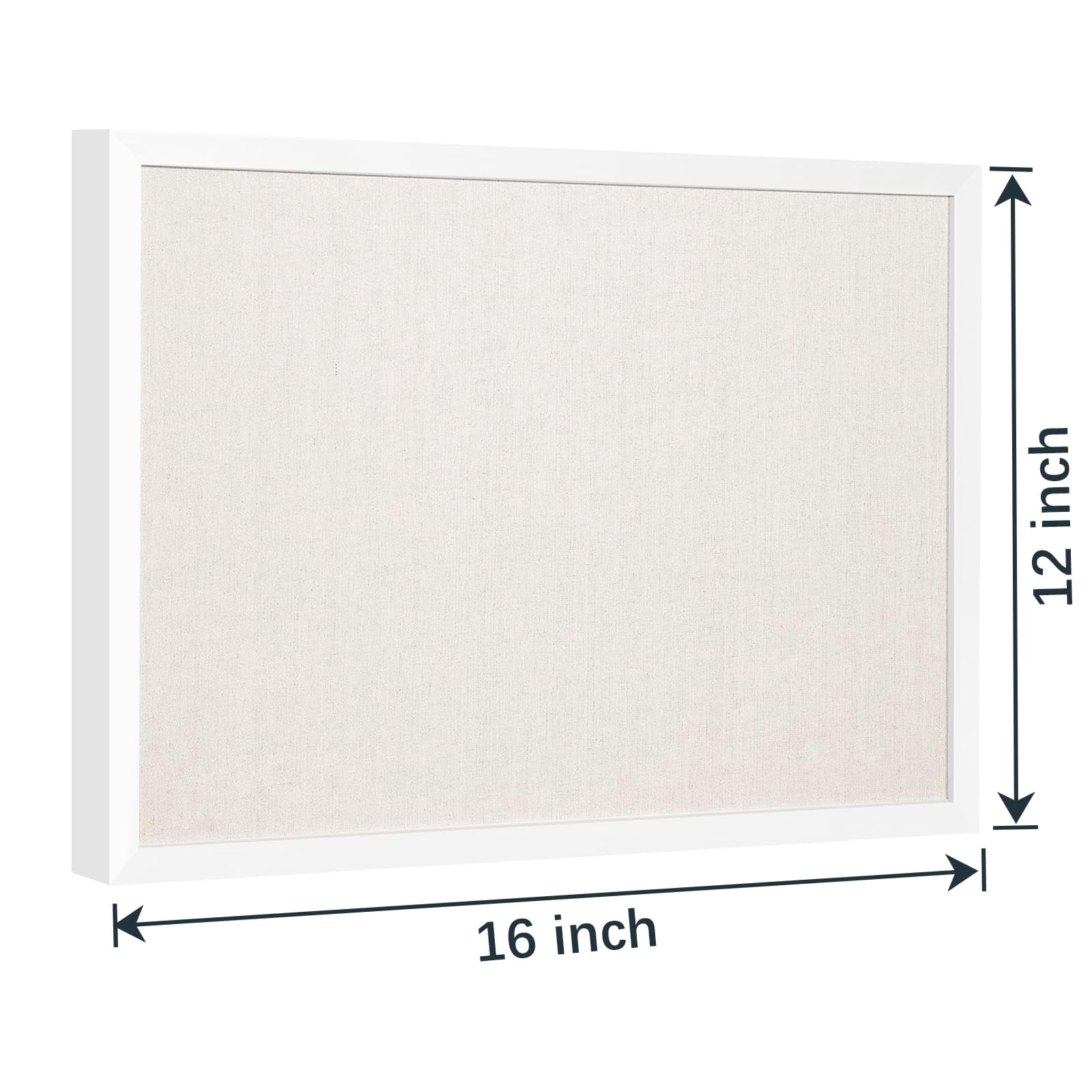 12"x16" Inch Bulletin Board With Linen  White Wood Style Frame 10 Pushpins Cork Ideal For School Home & Office