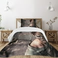 thumbnail image 3 of Ambesonne Zombie Quilted Bedspread Set 2 Pcs, Creepy Look Killer, Twin Size, Taupe Peach, 3 of 6