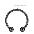 thumbnail image 2 of FANSING 16g 12mm Black Surgical Steel Horseshoe Septum Rings 16 Guage Internally Threaded Circular Barbell with Removable Ball Ends, 2 of 3