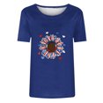 thumbnail image 4 of Tops Cortos para Mujeres Día de la Independencia Patriótica Impreso Cuello Redondo, Camiseta de Manga Corta Casual para la Primavera, Verano Y Fiesta, 4 of 4