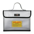 thumbnail image 3 of Portable Fireproof Explosionproof Lipo Battery Guard Bag Large Storage Space for Battery Storage and Charging with Double Metal Zipper Case Pouch, 260*130*190mm, 3 of 7