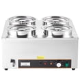 thumbnail image 4 of KFFKFF Commercial Soup Warmer, Electric Food Warmer Steam Table Countertop Bain Marie Four 6.34QT Stainless Steel Round Pot，86~185°F Adjustable Temp,1500W, 4 of 9
