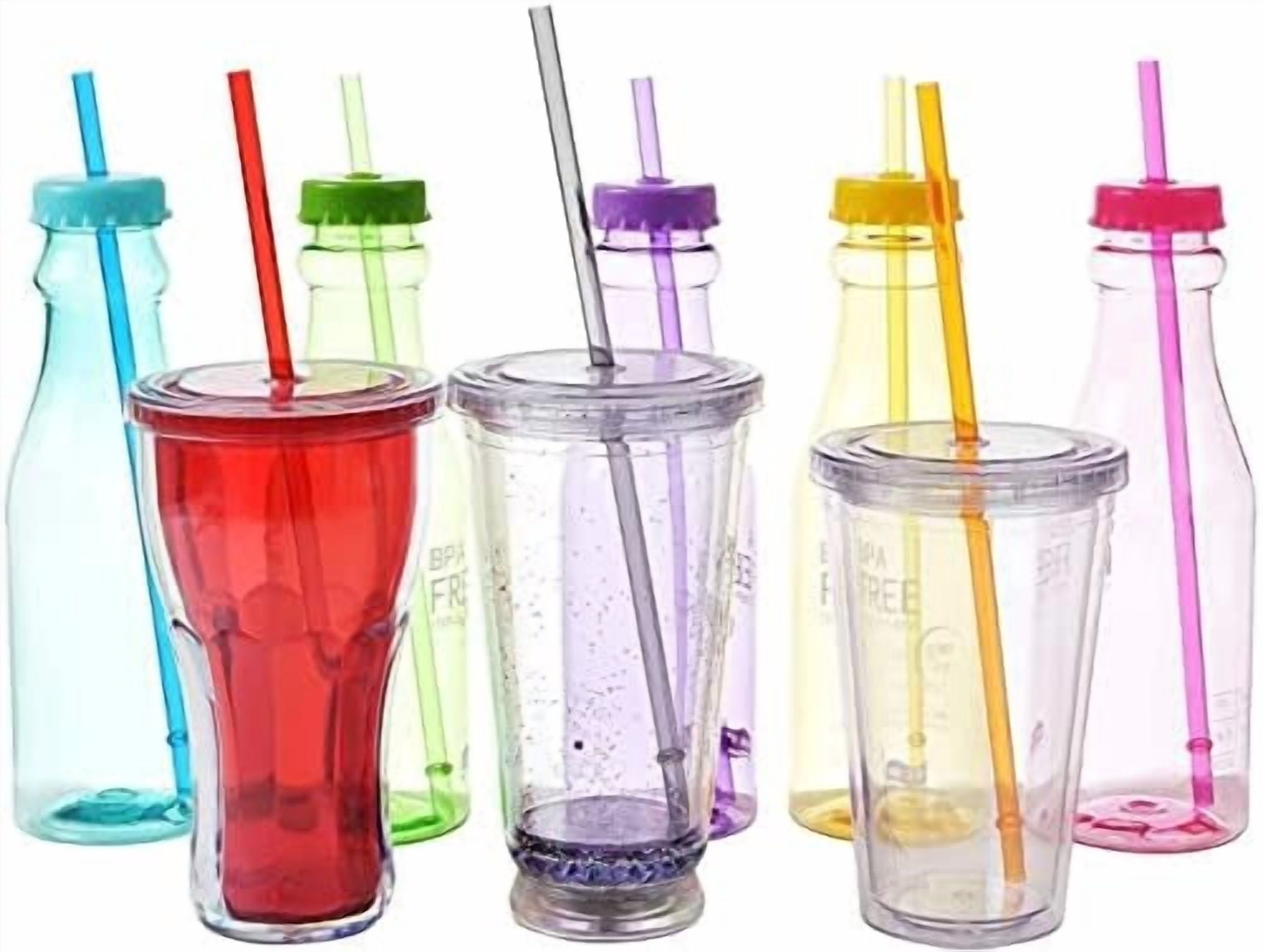 35-Pack Tritan Hard Plastic Reusable Straws with Cleaning Brush, 10.5 in Long Thick Unbreakable Straws for 30 OZ Tumblers, Mason Jar, Yeti, Tervis