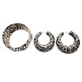 thumbnail image 2 of Earrings and Bangle Set Leopard Print Silver Gray Spot 2.5 inch Hoops, 2 of 2
