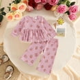 thumbnail image 2 of Linfrsh Toddler Girls Little Girls Fall Clothes Toddler Outfit Girl Sweatshirt Pants Winter Outfit Toddler Girl Outfit for 1t 2t 3t 4t 5t 6t(Pink,2-3 Years), 2 of 5