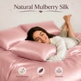 thumbnail image 5 of Silk Pillow Cases with Zipper, Pillow Case,Baby Pink,Standard,1pc, 5 of 7
