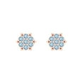 thumbnail image 3 of 0.35 ct Screw-Back Stud Earrings for Women | 1.8mm Round Cut Simulated Blue Diamond | 18K Rose Gold, 3 of 5