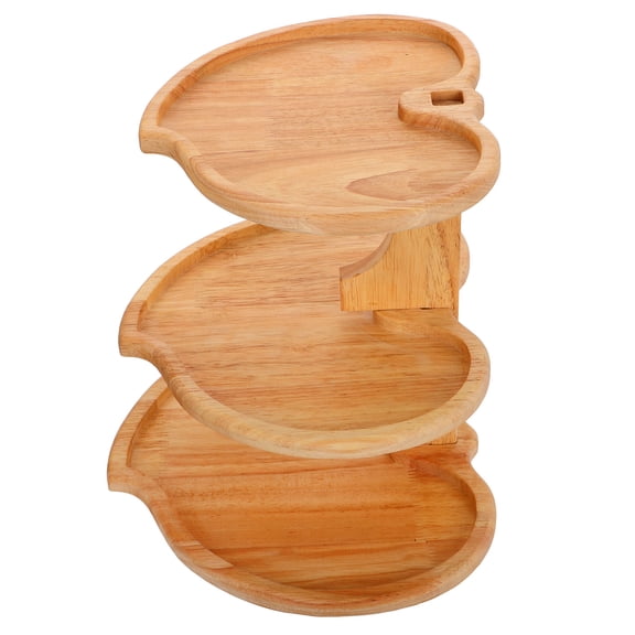 Hemoton Wooden Heart 3 Tier Cake Stand Cupcake Tray Cheese Desserts Tower Holder Serving Trays For Weddings Tea Parties And Rustic Decor