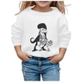 thumbnail image 2 of PMVFHDE Liquidation Mode Enfant Chandails à Capuchon & Chandails en Molleton Mode Enfant Personnalité Décontractée Ample Imprimé Col Rond Sans Capuche Manches Longues Chandail en Molleton Blanc,130, 2 of 2
