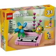 LEGO Creator 3 in 1 Typewriter with Flowers - Building Toy with 3 Building Options, Typewriter, Flowerpot with Pen & Notebook, or Keytar - Birthday Gift for Girls & Boys - 31169