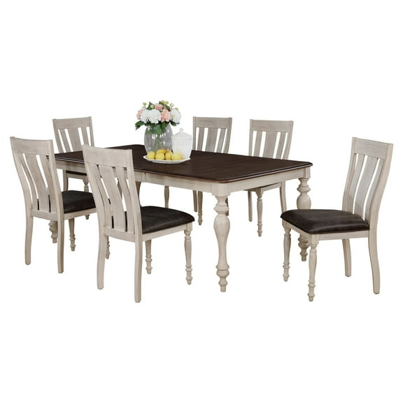 Roundhill Furniture Arch Rectangular 7 Piece Dining Set