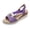 Purple, variant on Rokment Women's Platform Chunky Heels Dressy Sandals Fashion Casual Metallic Silver Buckles Leather Elastic Ankle Strap Wedge Slingback Heeled Summer Comfortable Walking Shoes Black Size 6