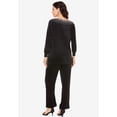 thumbnail image 2 of Roaman's Women's Plus Size Rhinestone-Detailed Velour Set, 2 of 3