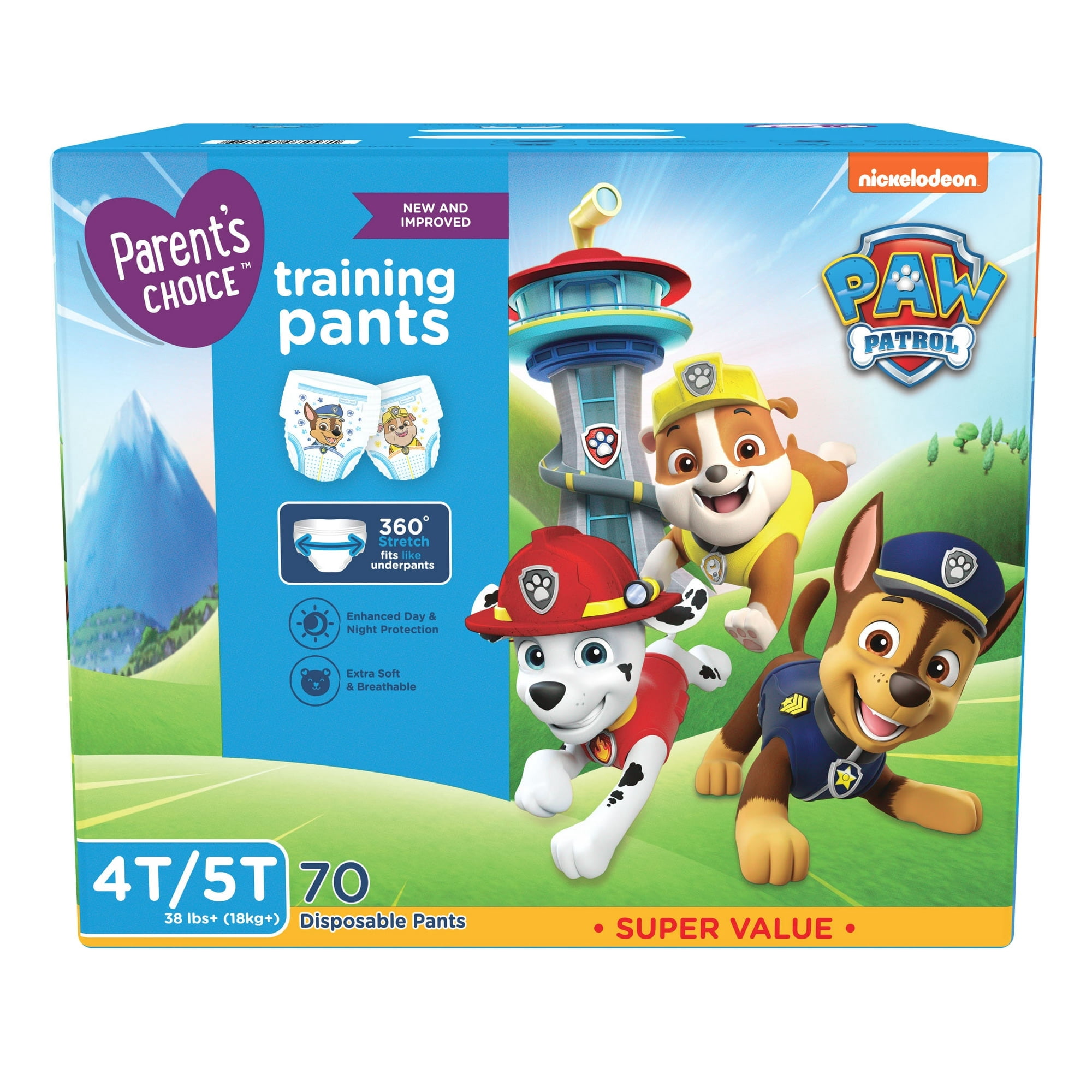 Paw Patrol Training Pants for Boys, 4T/5T, 70 Count (Select for More Options)