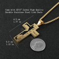thumbnail image 4 of HZMAN Basketball Football Soccer Cross Pendant, I CAN DO ALL THINGS STRENGTH Bible Verse Stainless Steel Necklace (Soccer Gold), 4 of 7