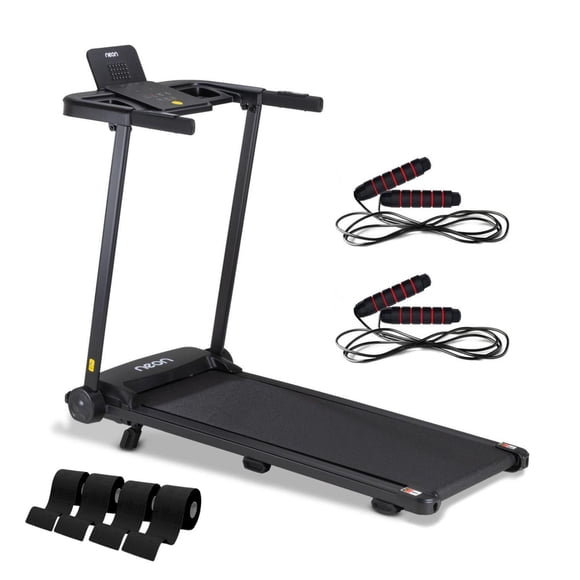 Caminadora Eléctrica 2HP 14 km/h 2 Niveles Inclinación + Cuerdas Saltar Kit Ejercicio 7 piezas