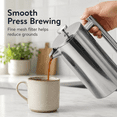 thumbnail image 6 of Living French Press Coffee Maker 34oz, Stainless Steel French Press Coffee, 4 Filter Heat Resistant Double Insulated, Rust-Free, Food Grade, Dishwasher Safe Coffee Pot, 6 of 7