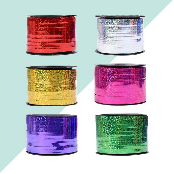 GETAJGHSD Crimped Balloon Ribbons 6 Rolls Assorted Colors for Party Decoration Gifts