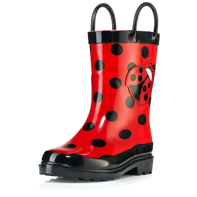 Bottes de Pluie en Caoutchouc Coccinelle Rouges pour Petite Fille - Taille 12 Petit Enfant