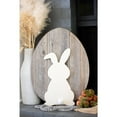 thumbnail image 2 of 24" Rustic Farmhouse Gray Wood Large Egg, 2 of 5