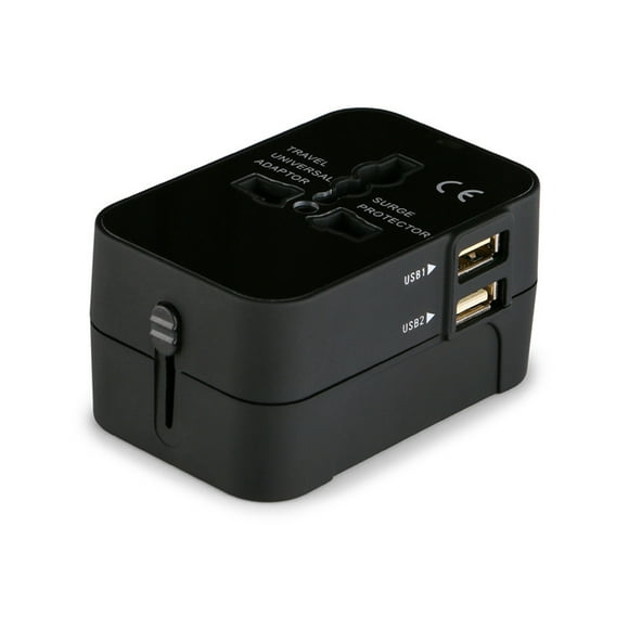 Universal Worldwide Phone Charger Travel Wall AC Power Plug Adapter All in One with Dual