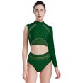 thumbnail image 3 of vastwit Costume de Danse pour Femmes Manches Longues Ballet Entraînement Gym Course Hauts Vert TG, 3 of 7