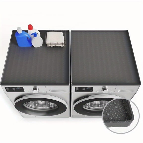 23.6“ x 19.7"' Washer & Dryer Covers - 2PCS Non-slip Silicone Top Protector Mat - Waterproof Laundry & Kitchen Countertop