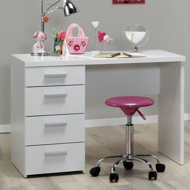 Tvilum Wendell Plus Four Drawer Desk in White Walmart