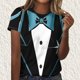 thumbnail image 1 of Puntoco Liquidación de camisetas cortas para mujer, nueva camiseta estampada informal de moda para mujer, camiseta de manga corta con cuello redondo, 1 of 4