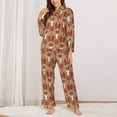 thumbnail image 2 of Picia Cow Skull Pattern Women’s Long-Sleeve Sleepwear Set - Soft 2-Piece Loungewear with Pockets, Comfy PJs for Relaxing Nights-XX-Large, 2 of 7