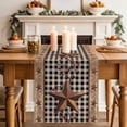 thumbnail image 2 of Table Runner 72 Inches Long for Kitchen Dining, Vintage Texas Star Brown Dresser Scarf Farmhouse, Dining Table Decorations for Wedding/Parties, Black Plaid Berry Farmhouse 13 x 72 In, 2 of 8