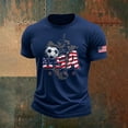 thumbnail image 2 of Soccer for Men USA Patriotic Print Short Sleeve Crew Neck Quick Dry Training Shirt Sports Casual T Shirt American Team Fan Support Top for Match Daily Outdoor, 2 of 3