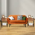 thumbnail image 4 of ZENSTYLE Set of 2 End Table Sofa Side Tables with X-Design Metal Frame for Bedroom Home Brown, 4 of 10