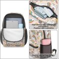 thumbnail image 4 of Unicorn and Star Beige Pattern 17" Waterproof Oxford School Backpacks for Teens, S-Shape Padded Straps, for School, Travel, Hiking, Camping, 4 of 5