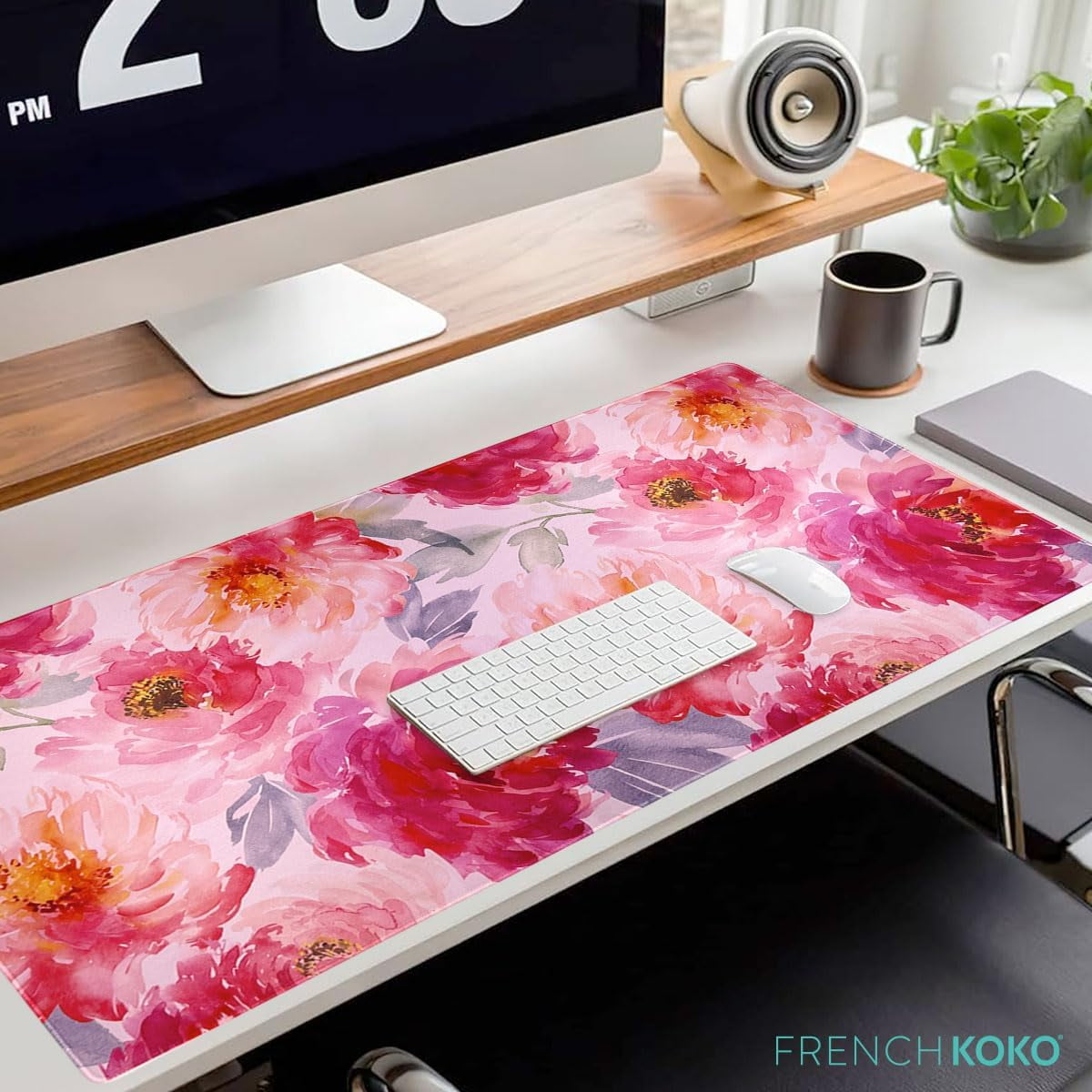 Large Mouse Pad Desk Mat Keyboard Pad Desktop Office School Essentials Decor Big Extended Laptop Protector Computer Accessories Pretty Mousepad Women Girls Watercolor Flower XL 36" x 16.5"