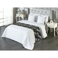 thumbnail image 3 of Leaf Print Bed Runner, Botanical Leaves Exotic Jungle Hawaiian Achromatic Garden Artwork, Decorative Accent Bedding Scarf for Hotels Homes & Guest Rooms, King, Charcoal Grey and Beige, by Ambesonne, 3 of 3