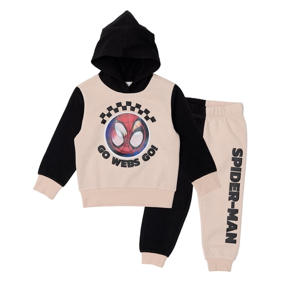 Conjunto de 2 Piezas para Niños Pequeños Disney Spider-Man con Sudadera con Capucha Talla 3T